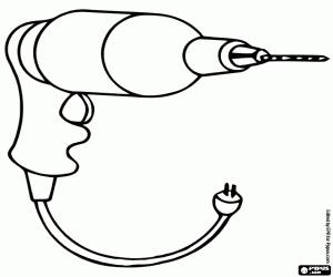 Coloriage Une perceuse �lectrique portative pour le bricolage