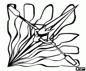 Coloriage Une personne exer�ant une sport nautique comme le cano�, le kayak ou le cano� kayak