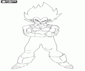 Coloriage Vegeta, le prince Saiyan, un guerrier tr�s puissant, avec pas de sentiments