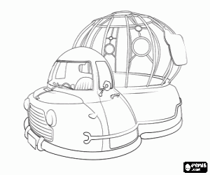 Coloriage V�hicule et la remorque sur la plan�te 51