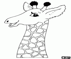 Coloriage Visage de belle girafe souriant