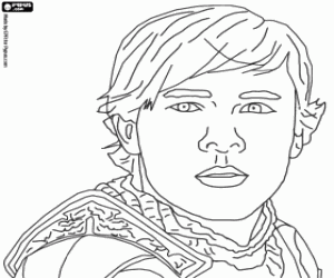 Coloriage Visage de Cara de Edmund PevensieEdmund Pevensie