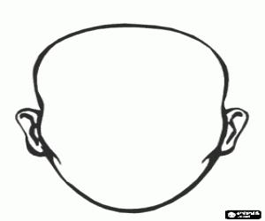 Coloriage Visage en blanc pour dessiner des traits du visage