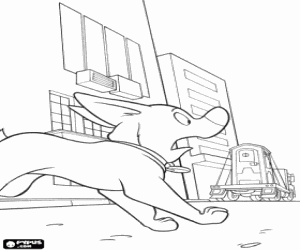 Coloriage Volt a couru derri�re un camion