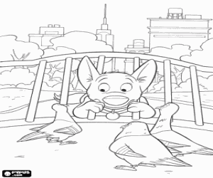 Coloriage Volt � New York au courant des pigeons dans le parc