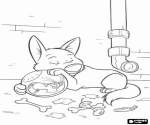 Coloriage Volt avec Rhino dormir en paix dans une all�e � New York