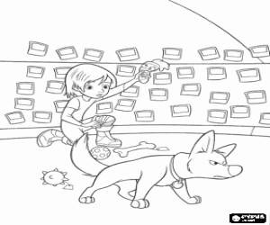 Coloriage Volt en col�re et Penny, son ami