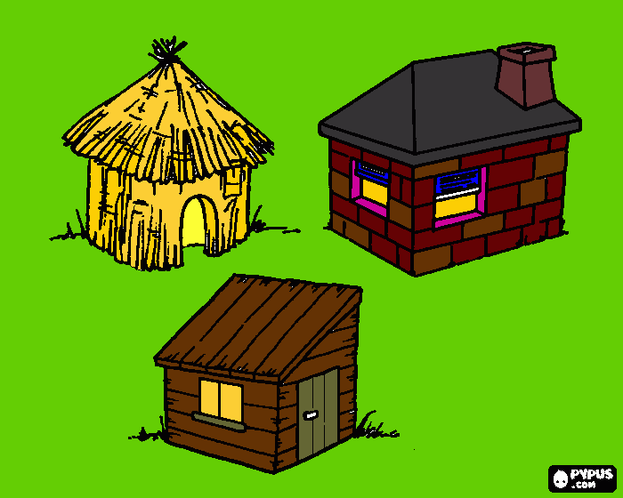 dessin 3 maisonnettes