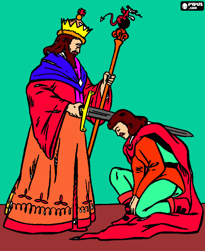dessin Adoubement d'un chevalier