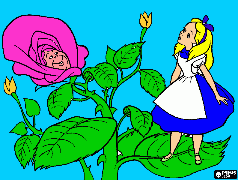 dessin aliceAUpays des merveille