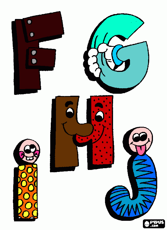 dessin alphabet fghij