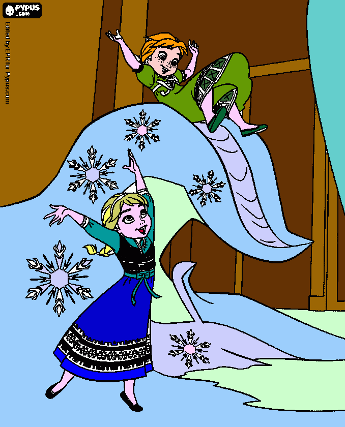 dessin anna elsa enfants