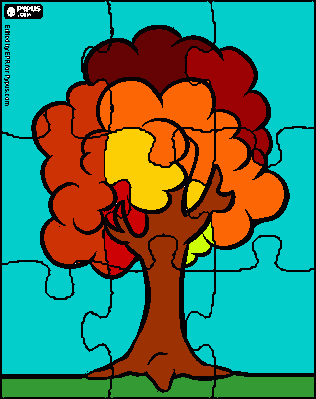 dessin Arbre d'automne puzzle