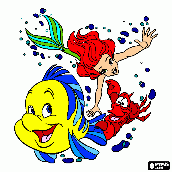 dessin ariel et ses amis