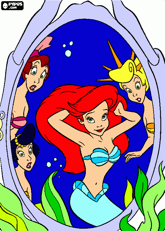 dessin Ariel et ses soeurs