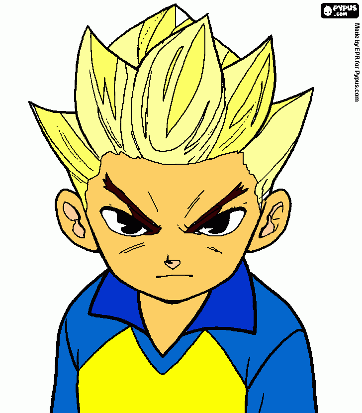 dessin axel blaze attaquant du college raimon butteur redoutable