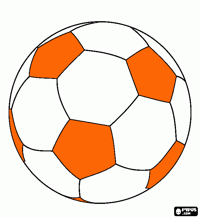 dessin ballon  foot orange