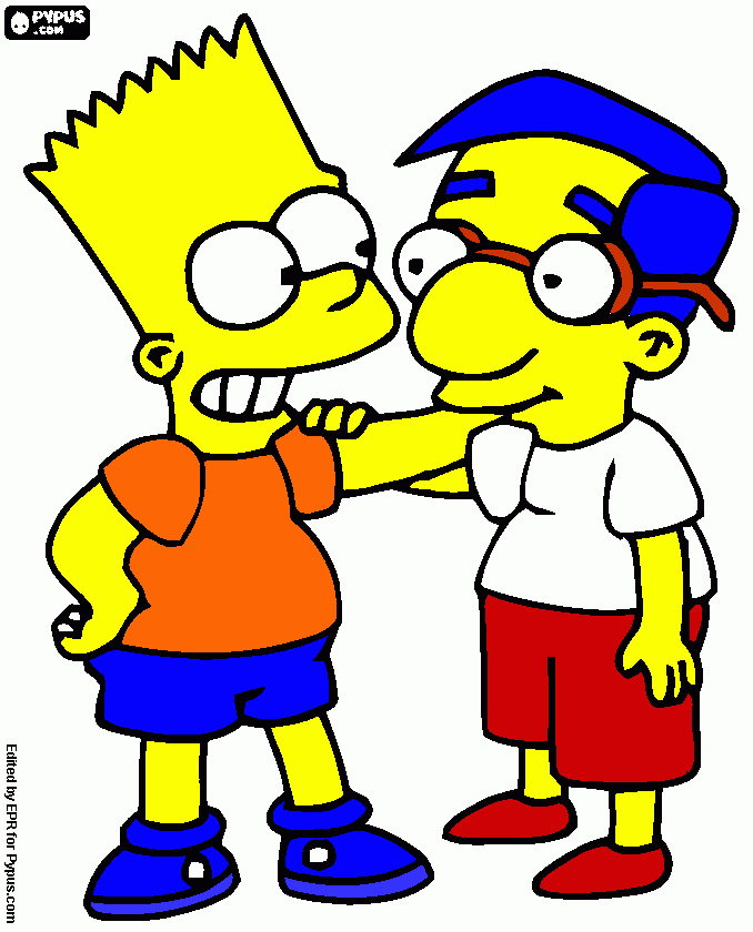 dessin BART ET MILHOUSE
