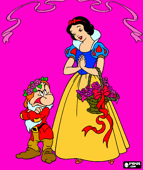 dessin blanche neige grincheux