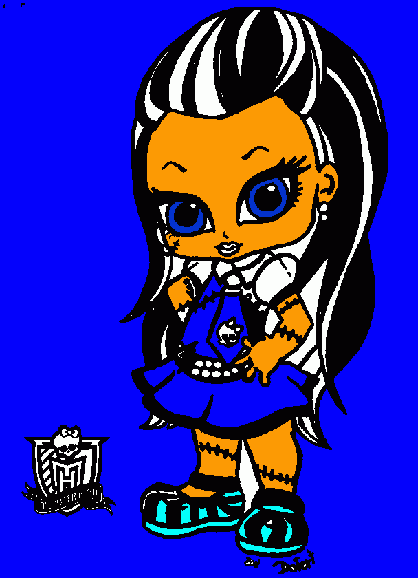 dessin bébé frankie la petite fille du monstre frankenstein 
