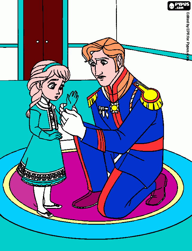 dessin c est la rein des neige avec elsa et le roi