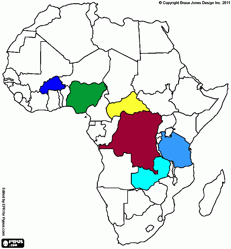 dessin Carte de l'Afrique
