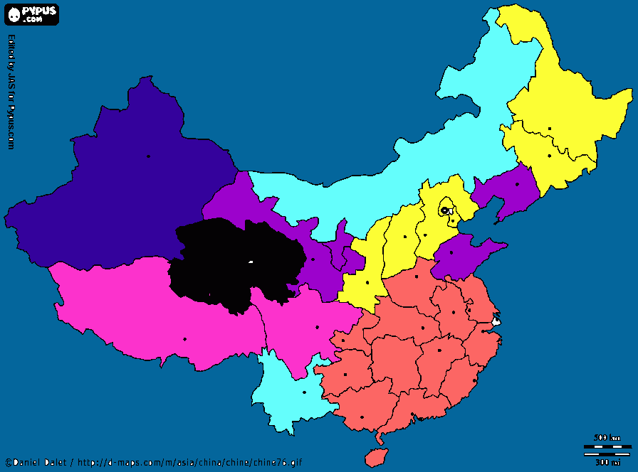 dessin Carte de la Chine