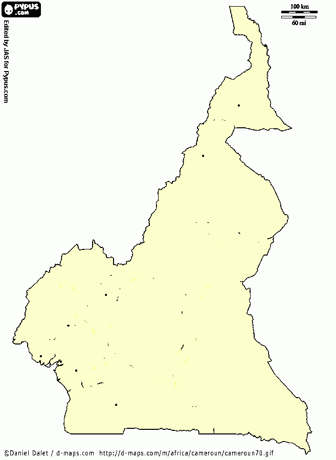 dessin carte du  cameroun