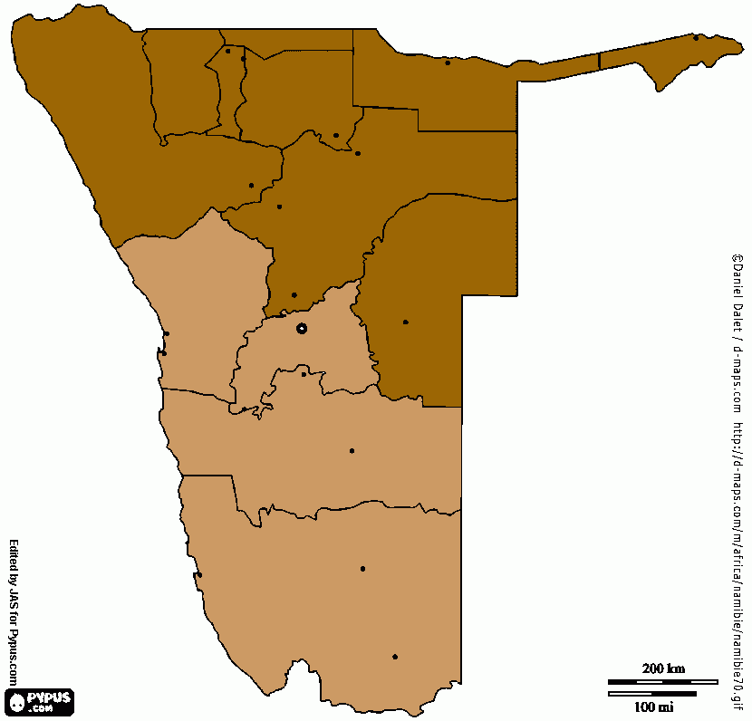 dessin carte namibie