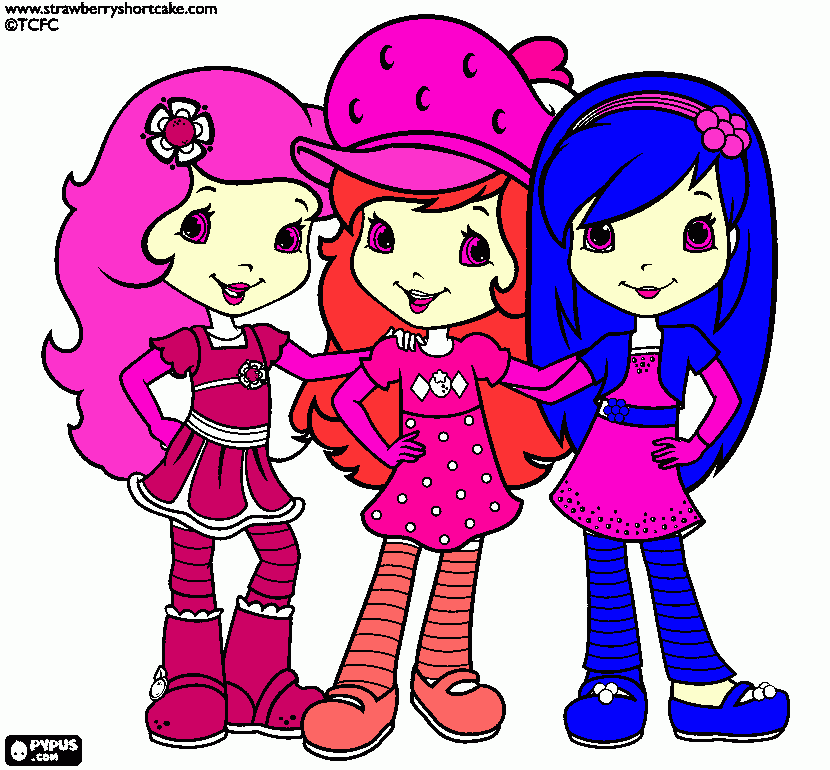dessin charlotte aux fraise colorié sur l'ordi par Lucile