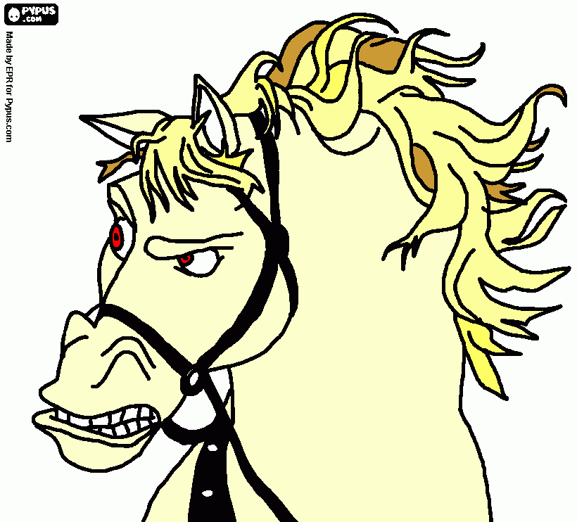 dessin Cheval méchant