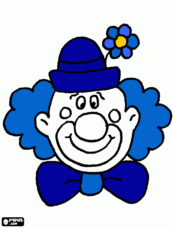 dessin clown bleu