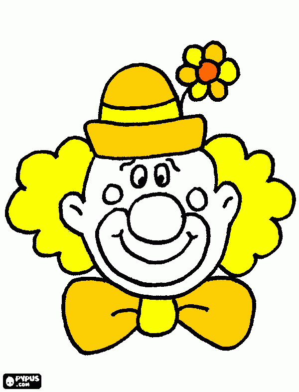 dessin clown jaune
