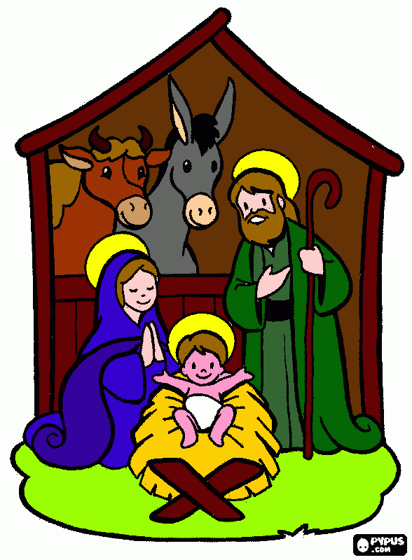 dessin crèche nativité