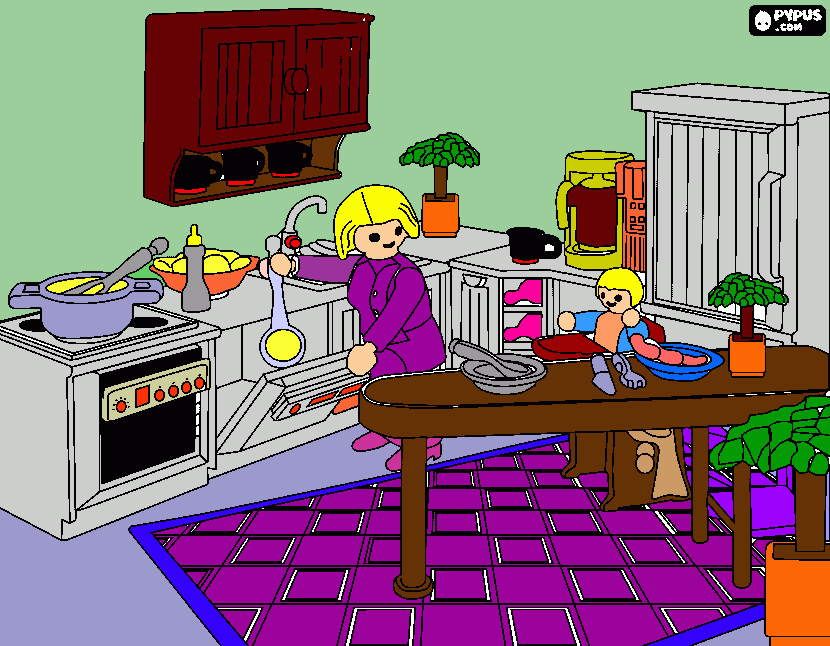 dessin cuisine playmobil