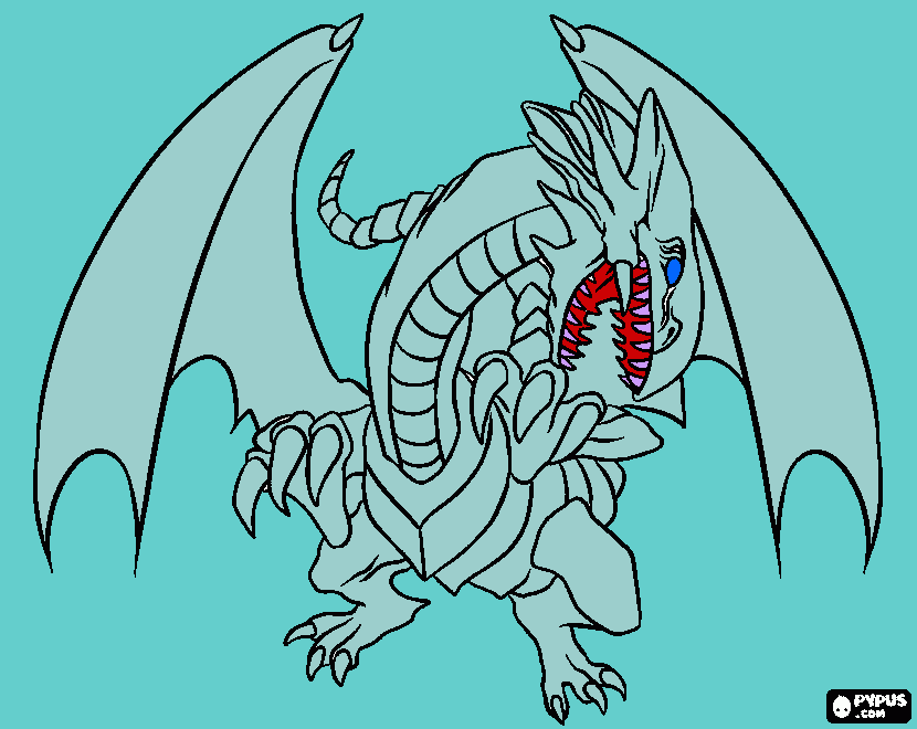 dessin dessin DRAGON BLANC AUX YEUX BLEUS yu gi oh . 