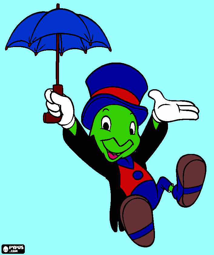 dessin Dessins de Jiminy Cricket avec son inséparable