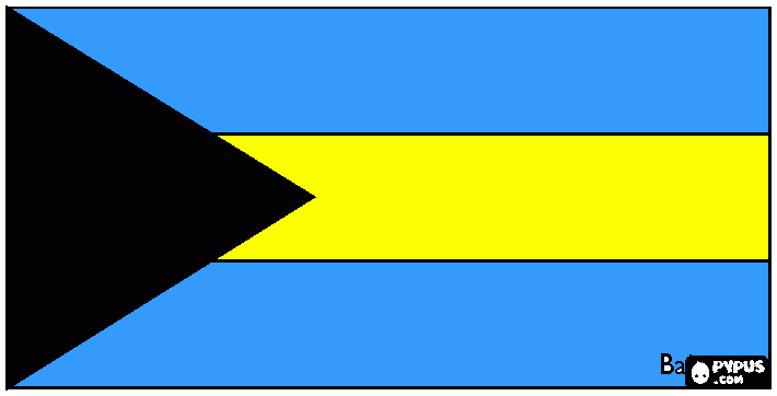 dessin DRAPEAU BAHAMAS