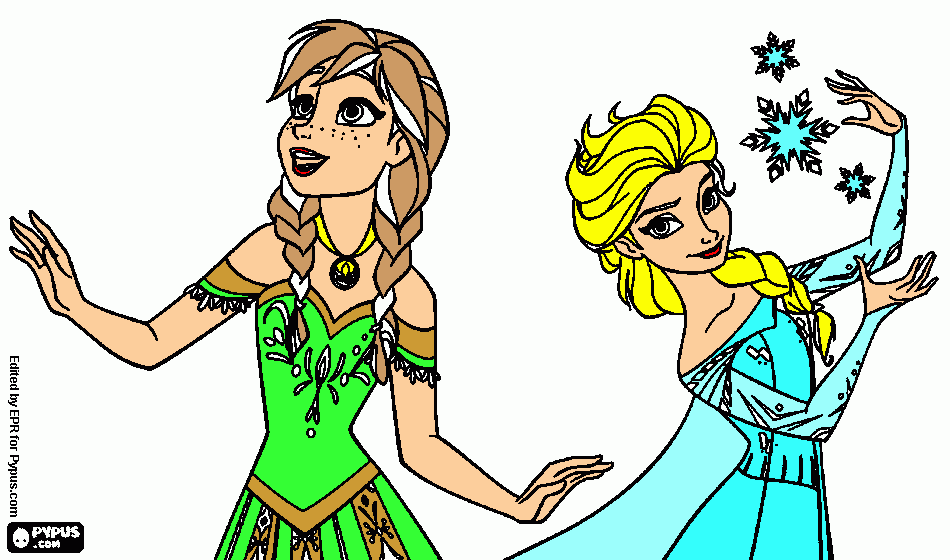 dessin elsa et anna