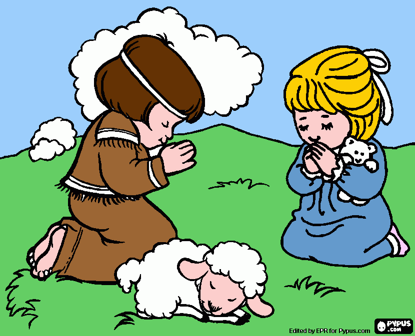 dessin enfants en prière