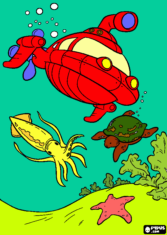 dessin Fusée dans l'océan