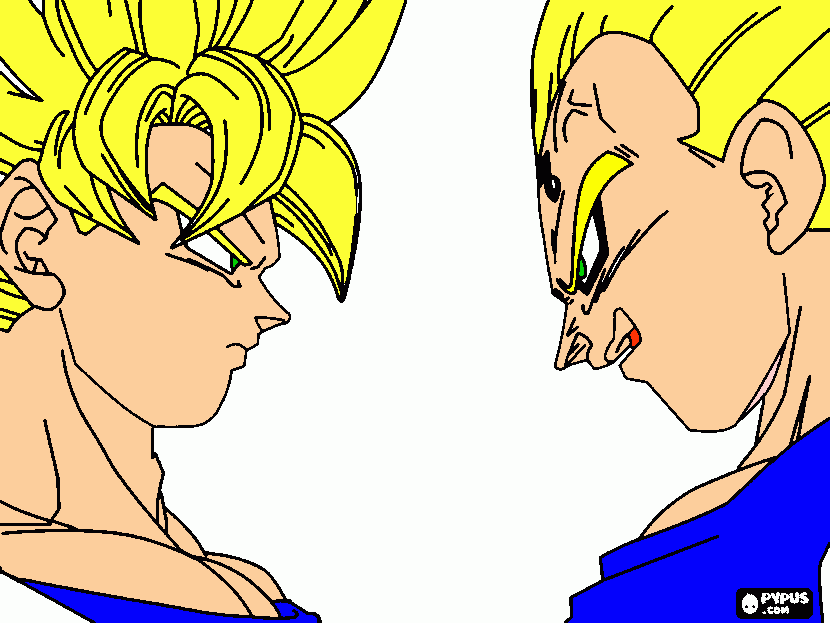dessin goku vs vegeta
