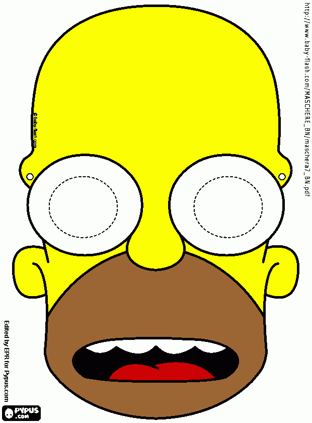 dessin Homer Simpson, masque