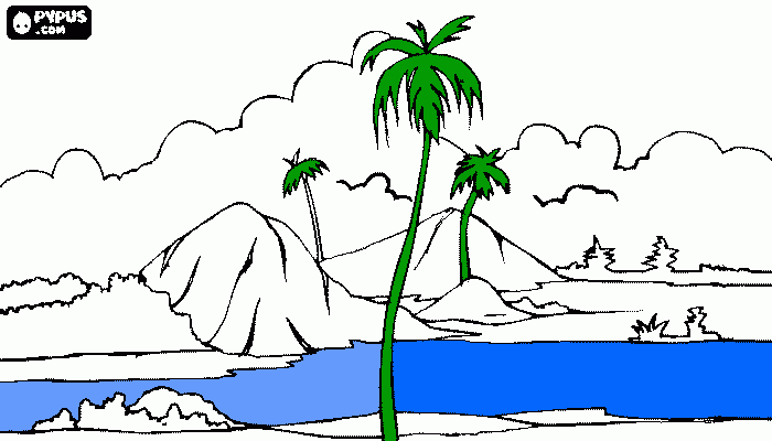 dessin ile de bora bora