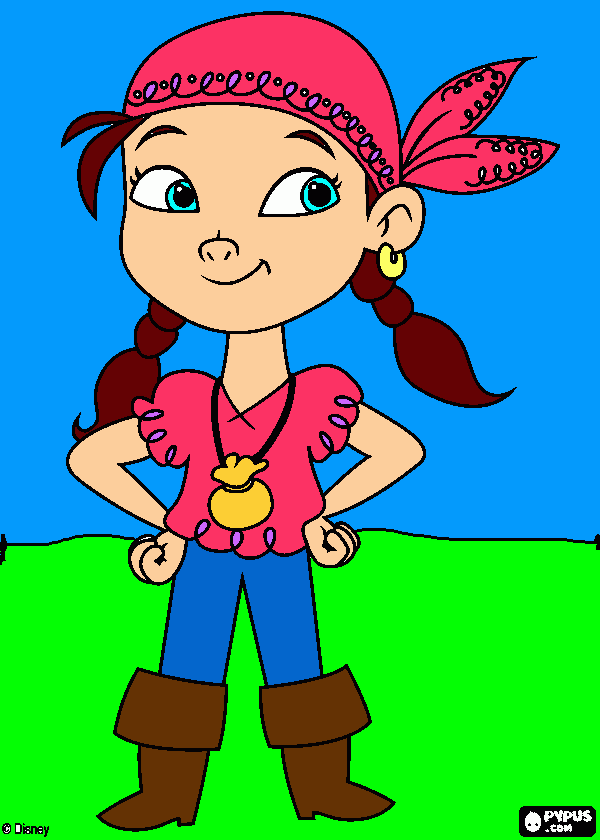 dessin Izzy dans Jack et les pirates du pays imaginaire