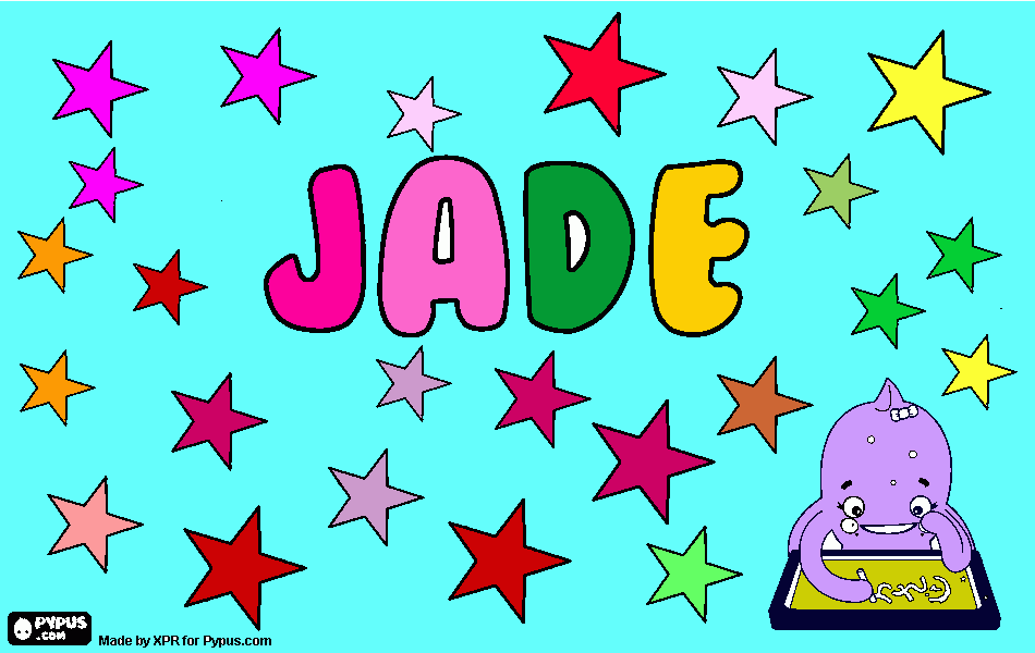 dessin Jade parmi les étoiles