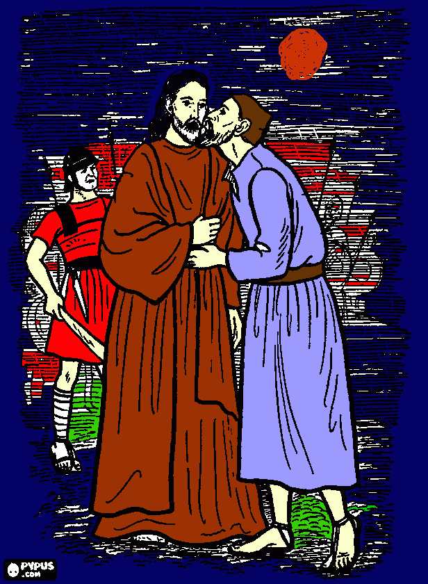 dessin Judas trahi Jésus