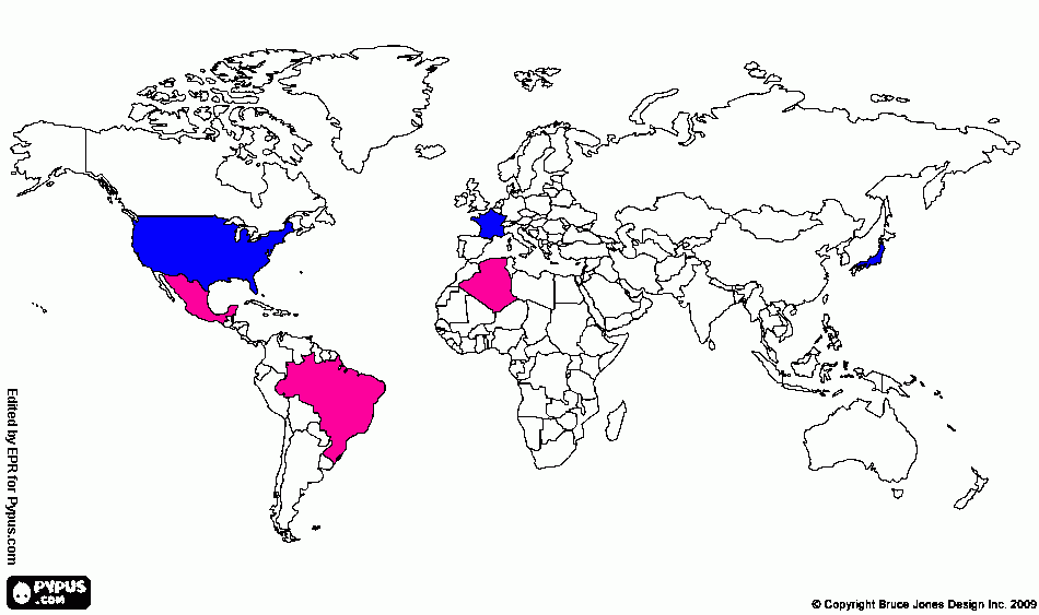 dessin la carte du monde