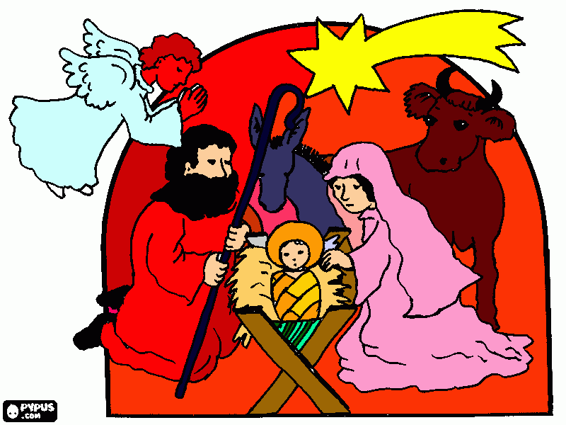 dessin la creche de noel