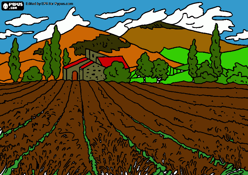 dessin la montagne l'été